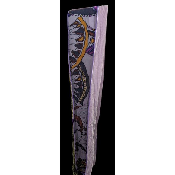 Abstract Purple Butterfly Burnt Velvet Tube Scarf